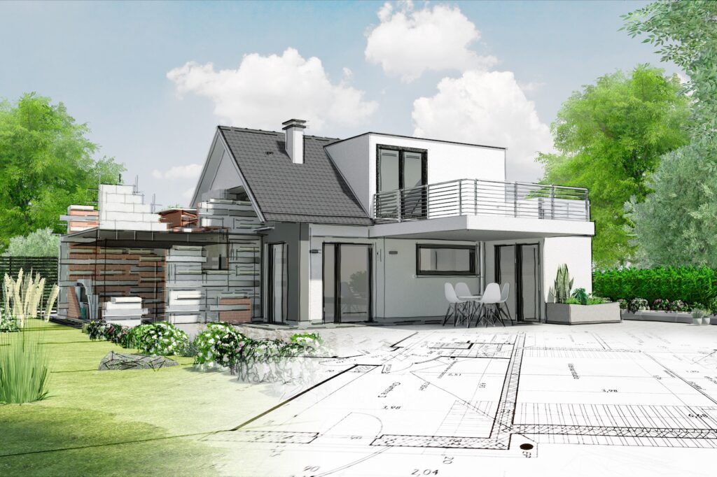 Haus Architekten Zeichnung mit Bild